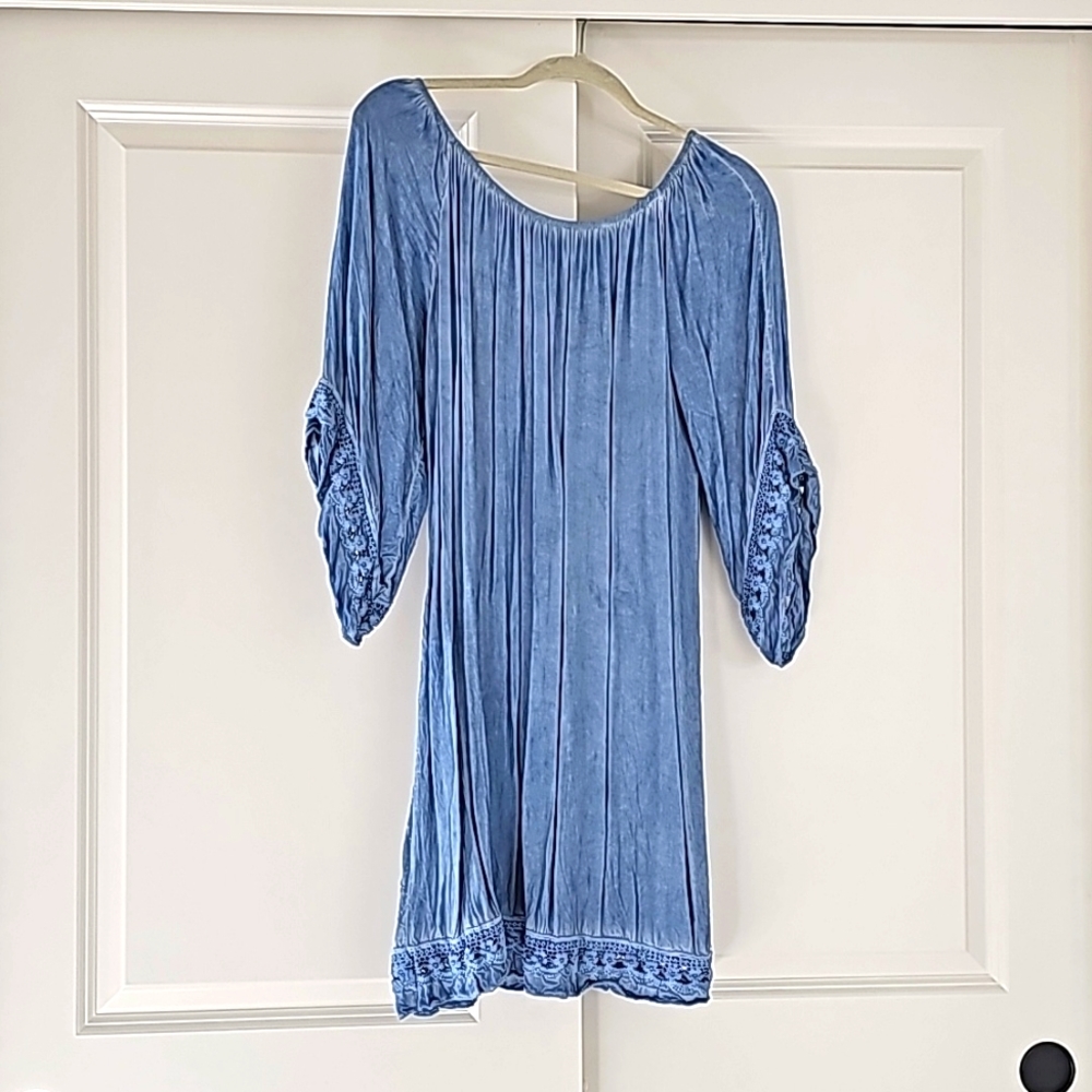 Blue | Bell Sleeve, Off the shoulder dress